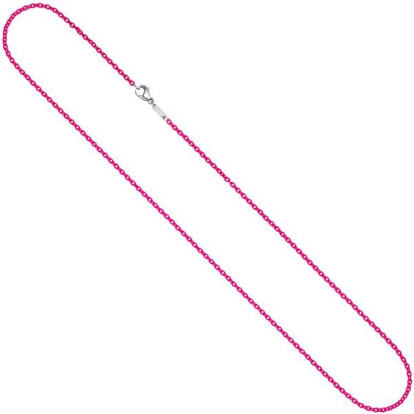 Rundankerkette Edelstahl pink lackiert 42 cm Kette Halskette Karabiner