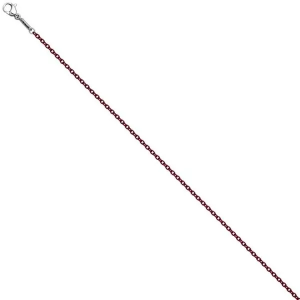 Rundankerkette Edelstahl rot weinrot lackiert 42 cm Kette Halskette Karabiner
