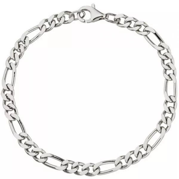 Figaroarmband 925 Sterling Silber diamantiert 21 cm Armband