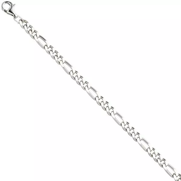 Figaroarmband 925 Sterling Silber diamantiert 21 cm Armband