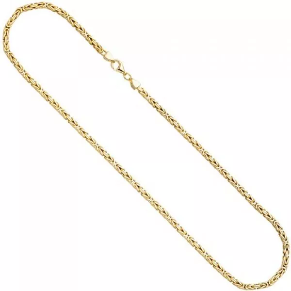 Königskette 925 Sterling Silber gold vergoldet 3,2 mm 45 cm Halskette
