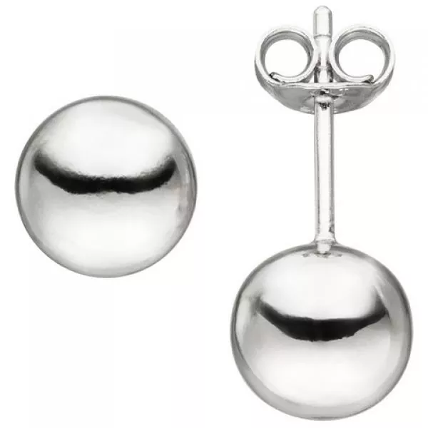 Ohrstecker Kugel aus 925 Silber 8 mm