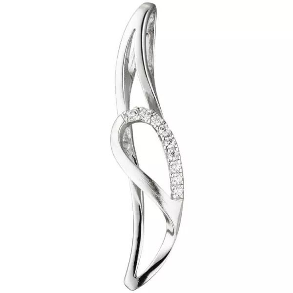 Anhänger aus 925 Silber teil matt mit 9 Zirkonia