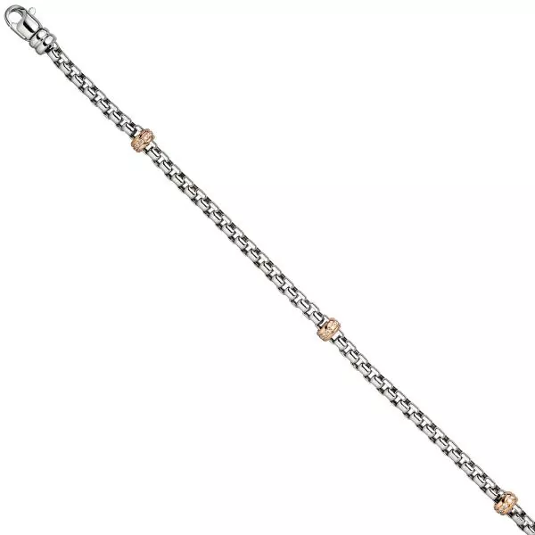 Armband 585 Weißgold Rotgold bicolor 39 Diamanten Brillanten 19 cm