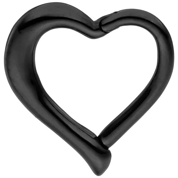 Segmentring Herz Edelstahl schwarz