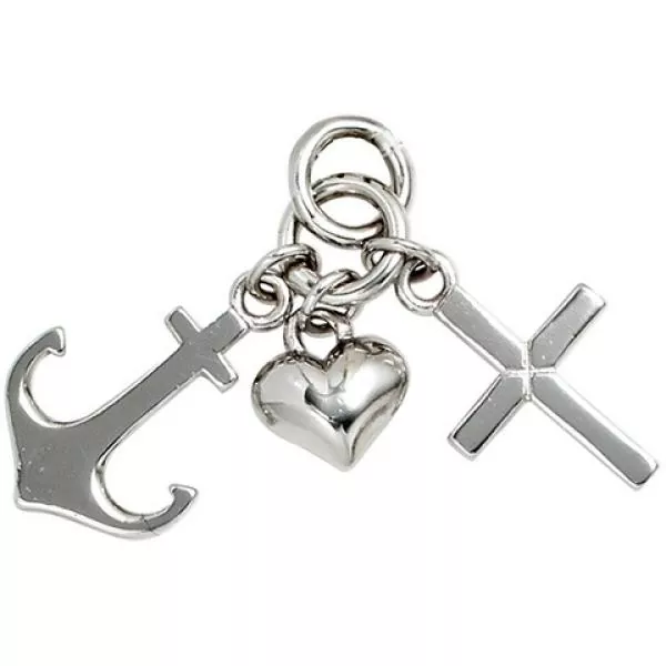 Kinder Anhänger Glaube Liebe Hoffnung 925 Silber mit Kette 42 cm