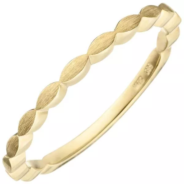 Damen Ring zart 585 Gold Gelbgold matt Goldring