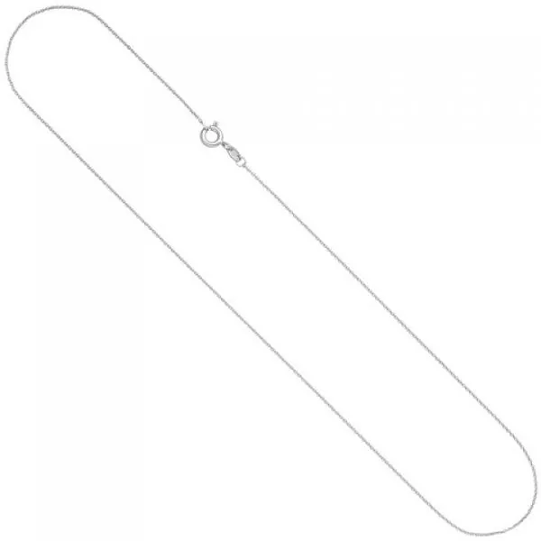 Ankerkette rund 585 Weißgold 0,9 mm 45 cm Halskette Weißgoldkette