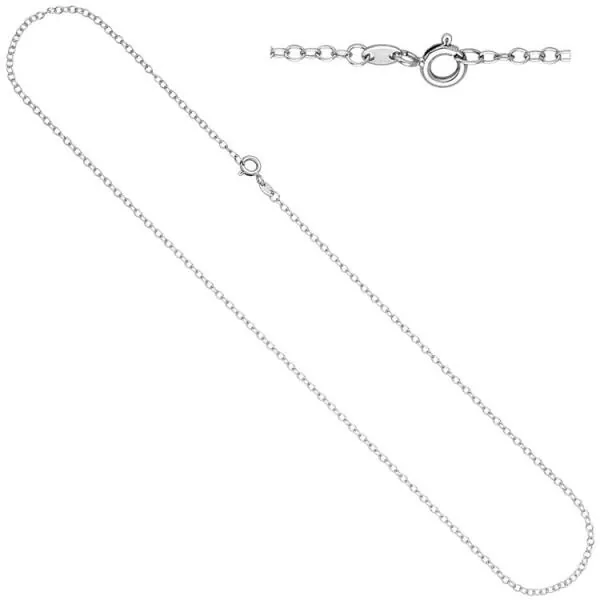 Ankerkette weit 333 Gold Weißgold 2,0 mm 50 cm Halskette