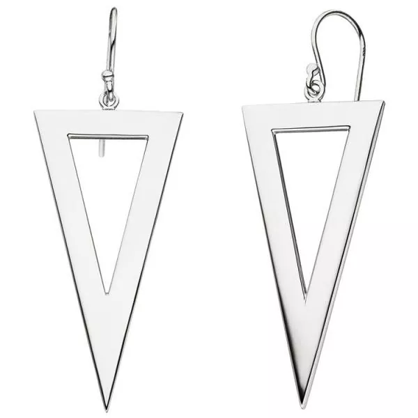 Ohrhänger Ohrhaken Dreieck 925 Sterling Silber Ohrringe Silberohrringe