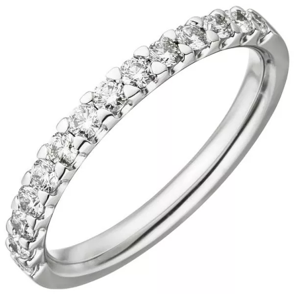 Damen Ring 585 Gold Weißgold mit14 Diamanten 0,56 ct.