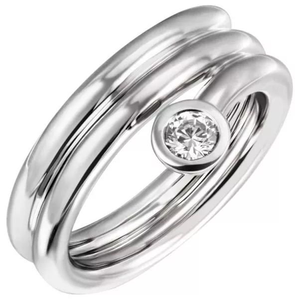Damen Ring aus 925 Sterling Silber 1 Zirkonia 11,4 mm breit