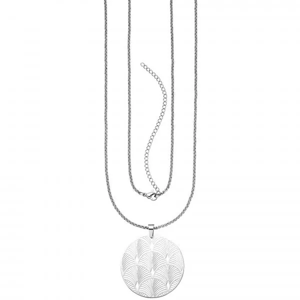 Collier Kette mit Anhänger Edelstahl 80 cm Karabiner