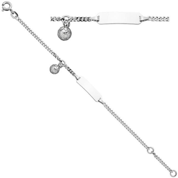 Schildband Fußball 925 Sterling Silber 14 cm Gravur ID Armband
