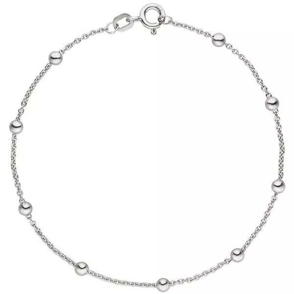 Fußkettchen Fußkette mit Kugeln 925 Sterling Silber 25 cm