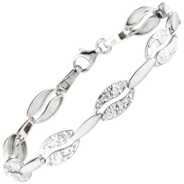 Armband aus 925 Sterling Silber gehämmert, 19 cm Silberarmband