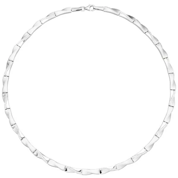 Collier Halskette 925 Silber 154 Zirkonia 45 cm 5,3 mm breit Kette