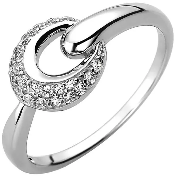 Damen Ring 925 Sterling Silber mit 25 Zirkonia 9,3 mm breit