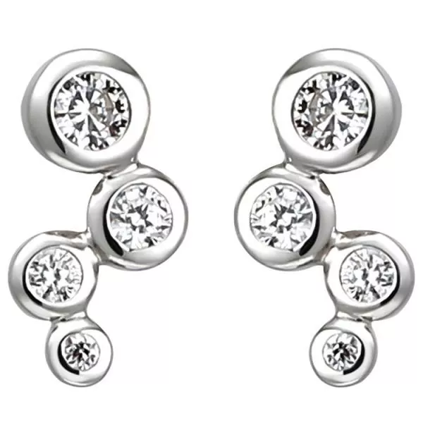 Ohrstecker 925 Sterling Silber mit 8 Zirkonia Ohrringe Silberohrringe