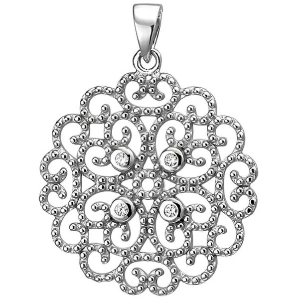 Anhänger aus 925 Sterling Silber mit 4 Zirkonia Silberanhänger