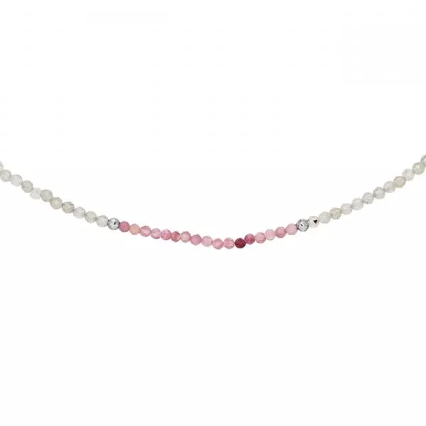 Halskette Kette Labradorit Turmalin und Hämatin 45 cm
