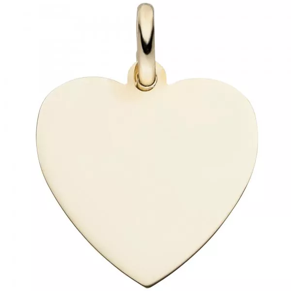 Anhänger Gravurplatte Herz 333 Gold Gelbgold