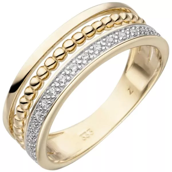 Damen Ring 333 Gelbgold7 Zirkonia Goldring