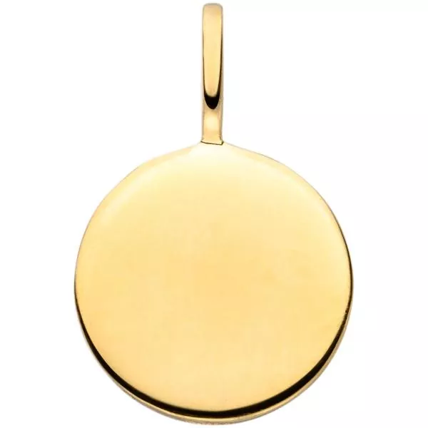Anhänger Gravur Gravurplatte rund 925 Sterling Silber gold vergoldet