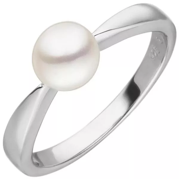 Damen Ring SWZP 925 Sterling Silber 1 Süßwasser-Zuchtperle