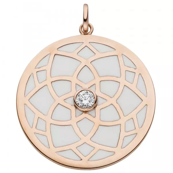 Anhänger 925 Sterling Silber rotgold vergoldet 1 Zirkonia und Emaille-Einlagen