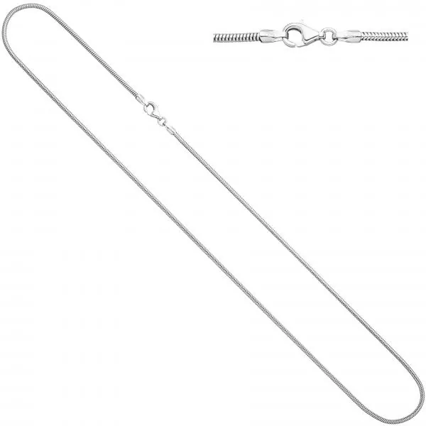 Schlangenkette 585 Weißgold 1,4 mm 40 cm Gold Kette Halskette Weißgoldkette