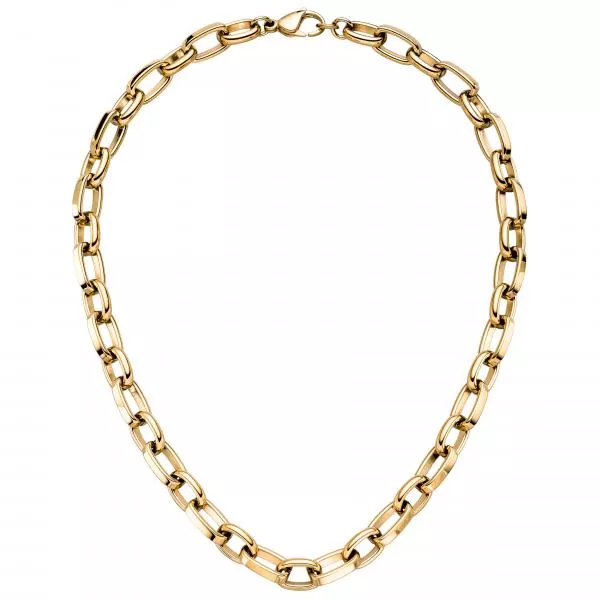 Halskette Kette Edelstahl gelbgoldfarben beschichtet 48 cm