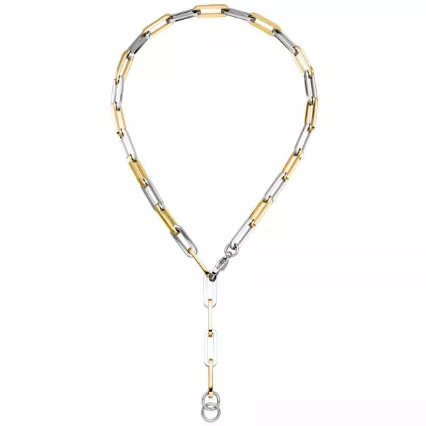 Y-Collier Halskette Edelstahl gelbgoldfarben beschichtet 47 cm