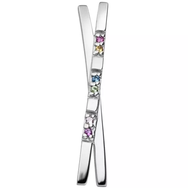 Anhänger 925 Sterling Silber 6 bunte Zirkonia