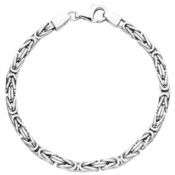 Königsarmband 925 Sterling Silber diamantiert 19 cm Armband Silberarmband