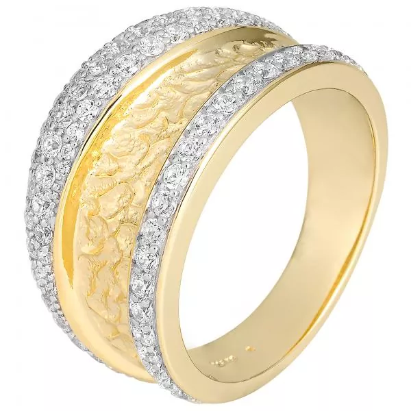 Damen Ring 585 Gold bicolor 77 Diamanten Brillanten