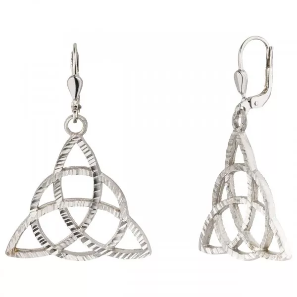 Ohrhänger Triquetra 925 Sterling Silber matt Ohrringe Boutons Silberohrringe