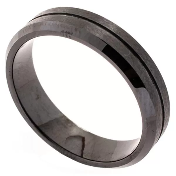 Herren Ring Edelstahl matt schwarz beschichtet