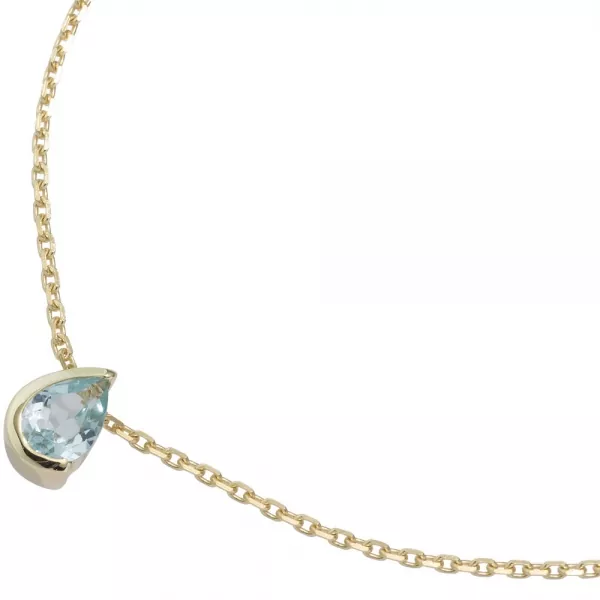 Anhänger 333 Gelbgold 1 Blautopas blau Tropfen Tropfenform