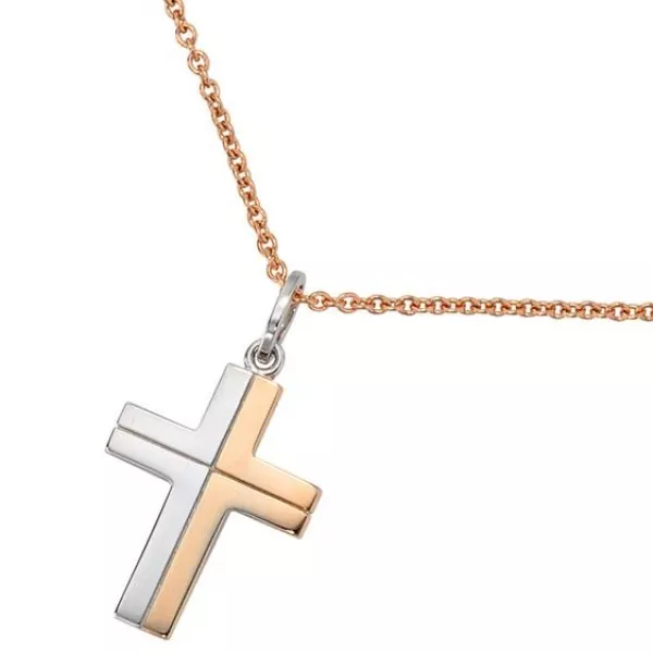Anhänger Kreuz 585 Gold Weißgold bicolor KreuzAnhänger