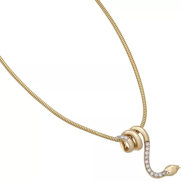 Anhänger Schlange 585 Gelbgold 14 Diamanten SchlangenAnhänger