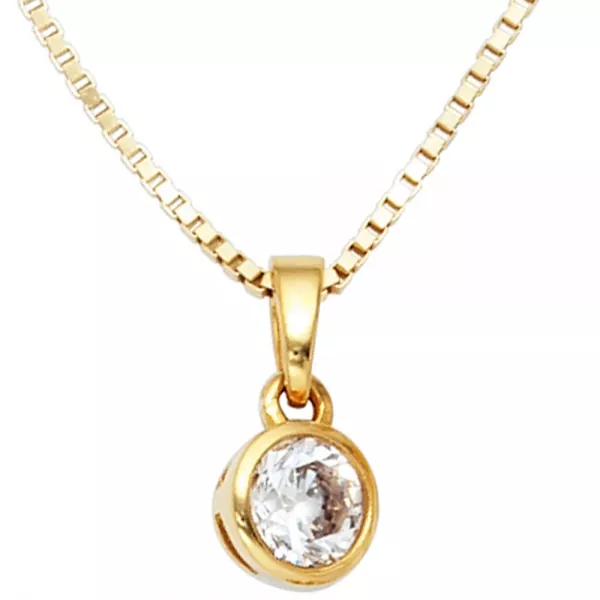 Anhänger 925 Sterling Silber vergoldet 1 Zirkonia