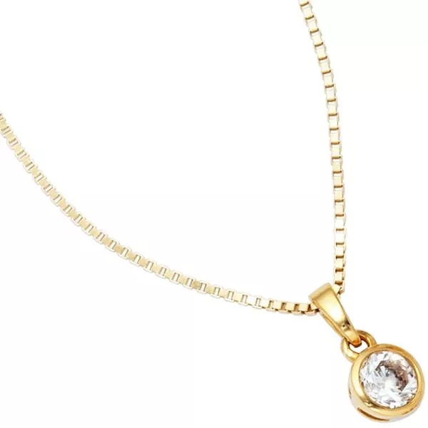 Anhänger 925 Sterling Silber vergoldet 1 Zirkonia