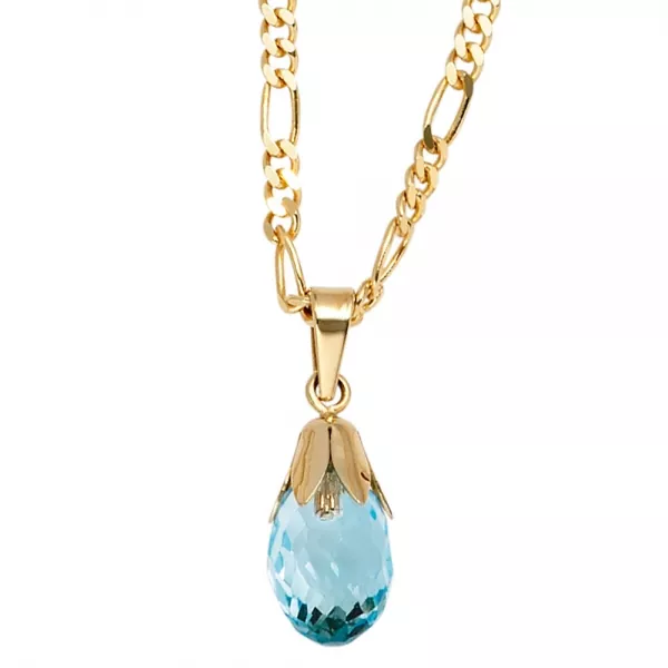 Anhänger Tropfen 333 Gold Gelbgold 1 Blautopas blau Gold Anhänger