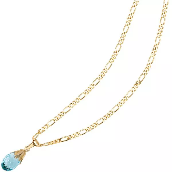 Anhänger Tropfen 333 Gold Gelbgold 1 Blautopas blau Gold Anhänger