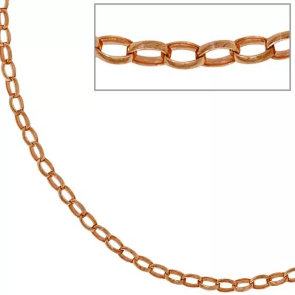 Ankerkette 925 Silber Rotgold vergoldet 70 cm Halskette Karabiner