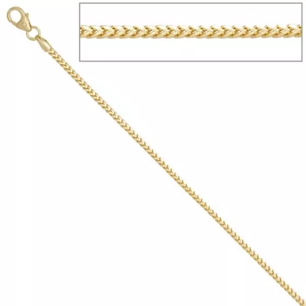 Bingokette 585 Gelbgold 1,5 mm 45 cm Gold Kette Halskette Karabiner