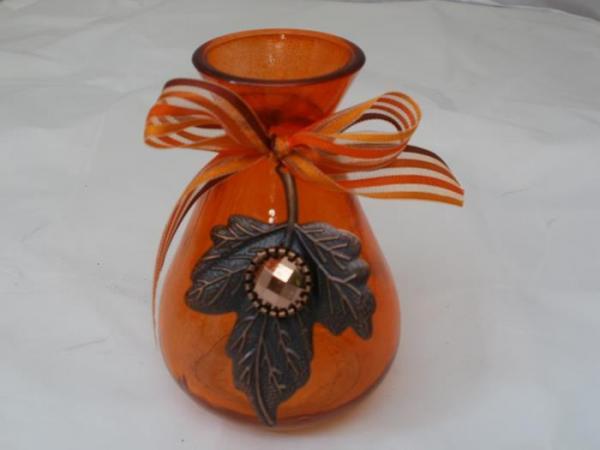 Vase in Orange aus Glas, 10,5 cm
