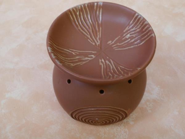 Duftlampe aus Keramik in Braun, 15,5 cm