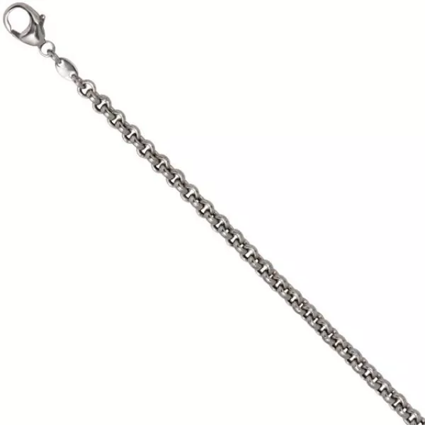 Erbskette 585 Weißgold 3 mm 45 cm Halskette Weißgoldkette Karabiner